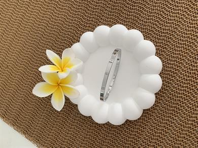 Çelik Crt Bebe Boy İnce Taşsız Kelepçe Gümüş