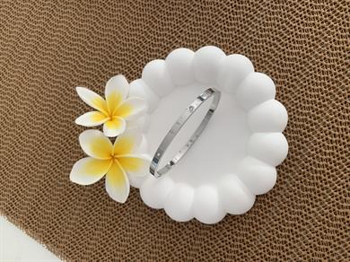 Çelik Crt İnce Taşlı Kelepçe Gümüş