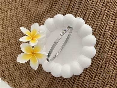 Çelik Crt İnce Taşsız Kelepçe Gümüş