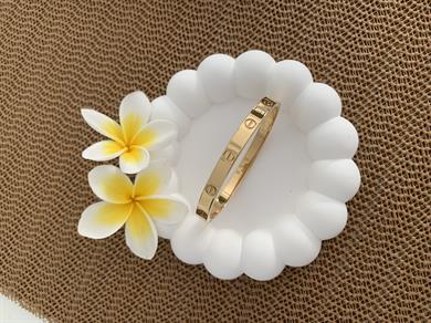 Çelik Crt Kalın Taşsız Kelepçe Gold