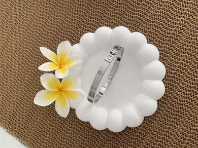 Çelik Crt Kalın Taşsız  Kelepçe Gümüş