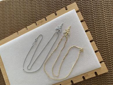 Çelik Ezme Zincir Zirkon Taşlı Melek Tasarım Kolye