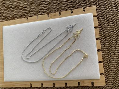 Çelik Ezme Zincir Zirkon Taşlı Melek Tasarım Kolye