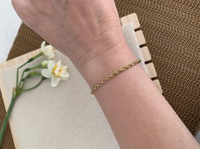 Çelik Gold 2 mm Burgu Zincir Bileklik