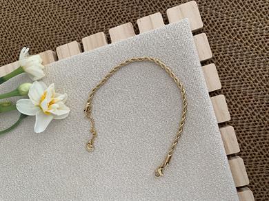 Çelik Gold 2 mm Burgu Zincir Bileklik