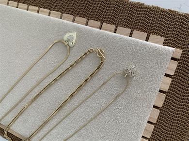 Çelik Gold 3 Lü Zirkon Taşlı Kalp Set Kolye