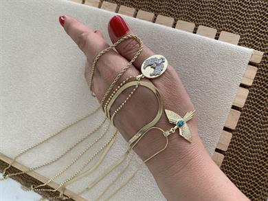 Çelik Gold 4 Lü Zirkon Taşlı Kuş Set Kolye