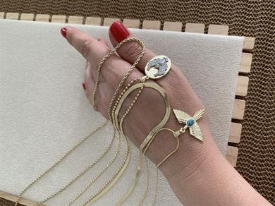 Çelik Gold 4 Lü Zirkon Taşlı Kuş Set Kolye