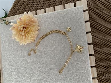 Çelik Gold Balık Sırtı Zincirli Kutup Yıldız Sallantılı Bileklik