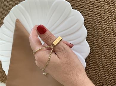 Çelik Gold Burgu Zincir Külçe Altın Tasarım Kolye