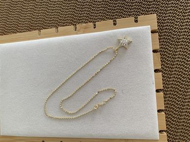 Çelik Gold Ezme Zincir Zirkon Taşlı Baget Yıldız Kolye