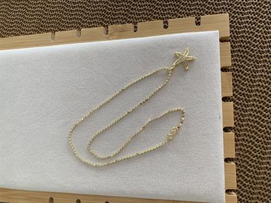 Çelik Gold Ezme Zincir Zirkon Taşlı Deniz Yıldız Kolye