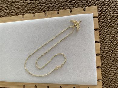 Çelik Gold Ezme Zincir Zirkon Taşlı Melek Kanatlı Kolye