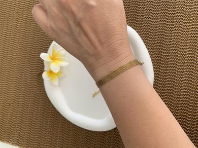 Çelik Gold İnce Hasır Zincir Bileklik