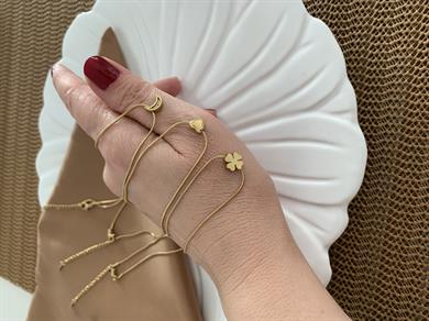 Çelik Gold İnce İtalyan Zincir Figürlü Kolye