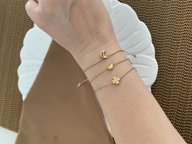 Çelik Gold İnce İtalyan Zincir Figürlü Bileklik 