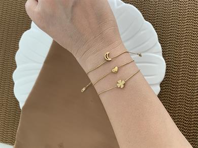 Çelik Gold İnce İtalyan Zincir Figürlü Bileklik 