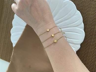 Çelik Gold İnce İtalyan Zincir Mini Figürlü Bileklik 