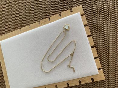 Çelik Gold  İnce Topçuk Zincirli Sdf Kalp Kolye