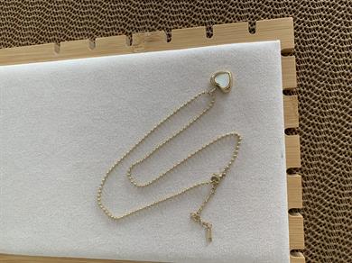 Çelik Gold  İnce Topçuk Zincirli Sdf Kalp Kolye