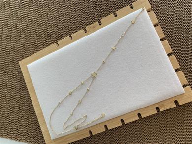 Çelik Gold İnce Zincir Tek Taş Yıldız Sıralı Y Kolye