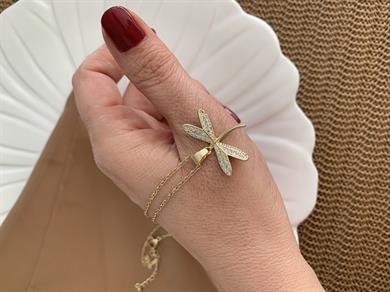 Çelik Gold İnce Zincir Zirkon Taşlı Yusufçuk Kolye