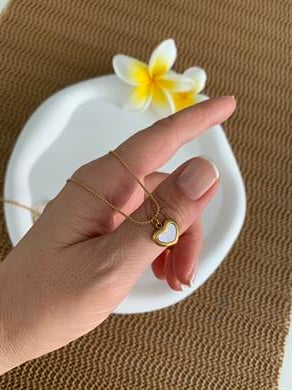 Çelik Gold İnce Zincirli Sdf Mini Kalp Kolye