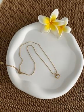 Çelik Gold İnce Zincirli Sdf Mini Kalp Kolye