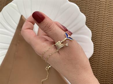 Çelik Gold İnce Zincirli Zirkon Taşlı Balık Kolye