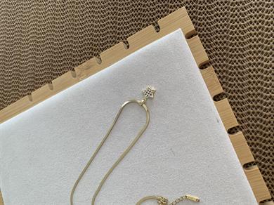 Çelik Gold İtalyan Zincir Gömme Taşlı Yıldız Kolye