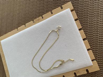 Çelik Gold İtalyan Zincir Gömme Taşlı Yıldız Kolye