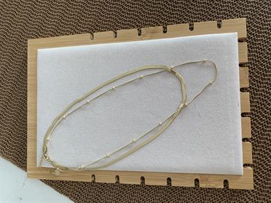 Çelik Gold İtalyan Zincir İkili Topçuk Sıralı Kolye