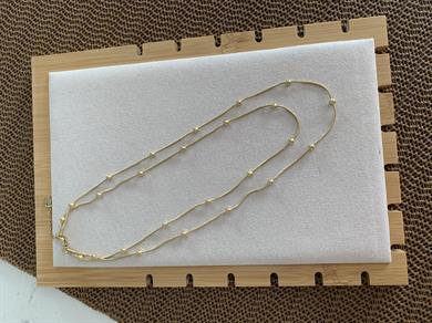 Çelik Gold İtalyan Zincir İkili Topçuk Kolye