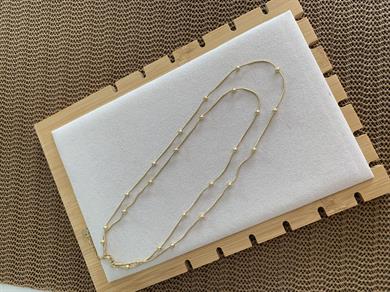 Çelik Gold İtalyan Zincir İkili Topçuk Kolye