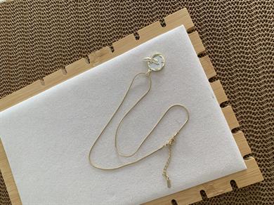 Çelik Gold İtalyan Zincir Sdf Zirkon Taş Yusufçuk Kolye