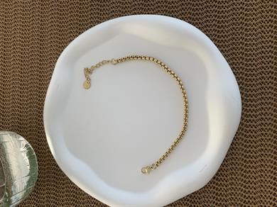 Çelik Gold Kare Küp Zincir Bileklik