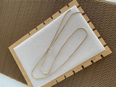 Çelik Gold Küp İtalyan Zincir Biyeli Tasarım Kolye