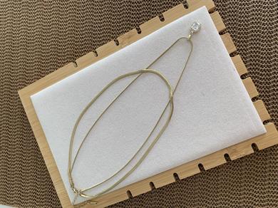 Çelik Gold Küp İtalyan Zincir İkili Kare Baget Taş Kolye