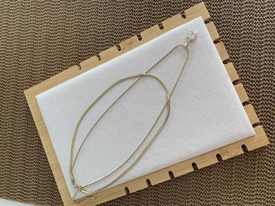 Çelik Gold Küp İtalyan Zincir İkili Kare Baget Taş Kolye