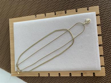 Çelik Gold Küp İtalyan Zincir İkili Zirkon Taşlı Güneş Ay Kolye