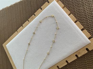 Çelik Gold Topçuk Zincir Kuzey Yıldız Sıralı Kolye