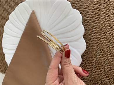 Çelik Gold Üçlü İnce Pırıltılı Ajda Bilezik