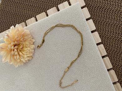 Çelik Gold ÜçLü Topçuk Sıralı İnce Küp İtalyan Zincir Bileklik