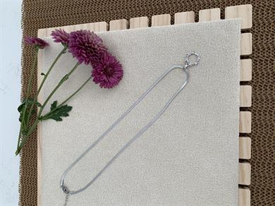 Çelik Gümüş İnce İtalyan Zincir Baget Taşlı Daire Kolye