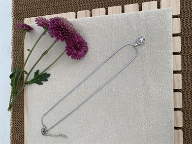 Çelik Gümüş İnce İtalyan Zincir Zirkon Taşlı Hayat Ağacı Kolye