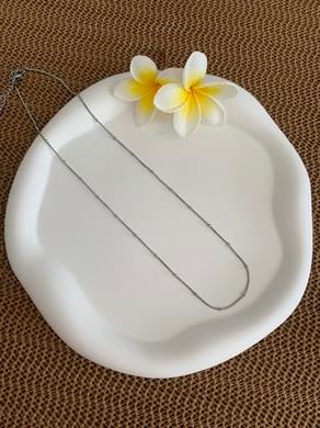 Çelik Gümüş İnce Küp İtalyan Zincir Mini Topçuk Sıralı Kolye 