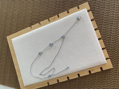 Çelik Gümüş İnce Zincirli Plaka Kalp Y Kolye