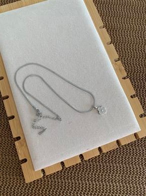 Çelik Gümüş İtalyan Zincir Zirkon Taşlı Yonca Kolye