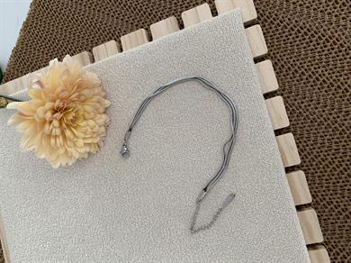 Çelik Gümüş Üç Sıra İnce Küp İtalyan Zincir Bileklik