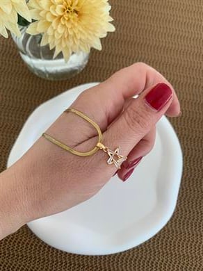 Çelik İnce İtalyan Zincir  Baget Taşlı Yıldız Kolye